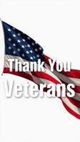 Waving American flag with gratitude message in recognition of veterans for their service and sacrifice photo