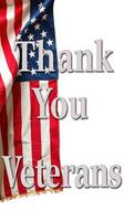 Patriotic display of gratitude for veterans featuring an American flag with heartfelt message photo