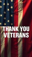 Patriotic display honoring veterans with American flag and heartfelt message photo