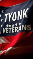 Tyonk Veterans flag waving in the breeze during a patriotic event celebrating community and service photo