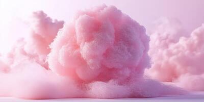 brillante rosado algodón caramelo parecido a mullido nubes en un soñador atmósfera foto