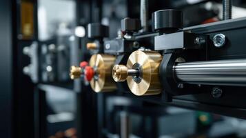 Printing machine cylinders and metal rollers operating in a busy typography facility photo