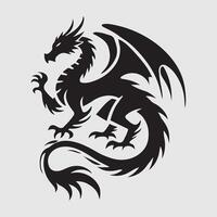 Dynamic Dragon with Flowing Tail vector