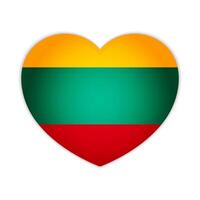 Lithuania heart badge icon. Lithuania national flag button vector