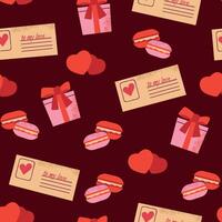 Valentine's Day cute elements pattern background for packaging and decoration vector