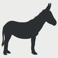 black and white donkey icon on white background vector