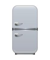 metal refrigerator icon for food front view on white background vector