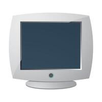 colored desktop old computer monitor icon on white background vector
