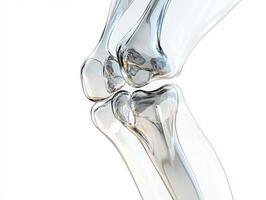 Detailed illustration of a human knee joint highlighting anatomical structures and connections photo