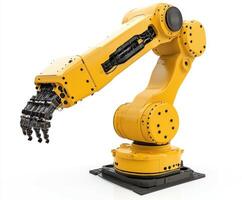 Industrial robotic arm performing automated tasks in a modern manufacturing facility photo