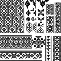 Thai Motif Design Elements for seamless use in modern and traditional design such as invitations or branding and home decor vector