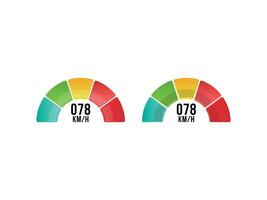 Speedometer Digital Design in 5 Vibrant Gradient Colors vector