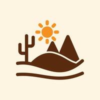 Desert Landscape trendy creative attractive abstract illustration colorful useful design vector
