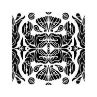 black and white pattern with a flower vector