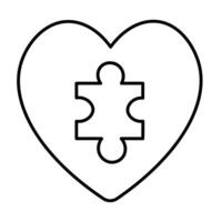 heart as puzzle in doodle style vector