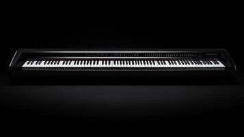 High-quality digital piano on dark background showcasing sleek design and 88 keys for professional musicians photo