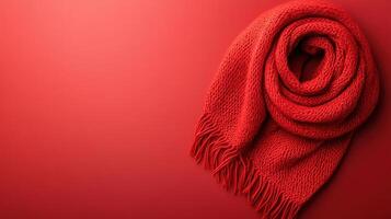 A red scarf on a red background photo