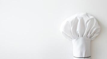 A white chef hat on a white surface photo