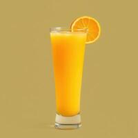 A glass of fresh orange juice with an orange slice for ads photo