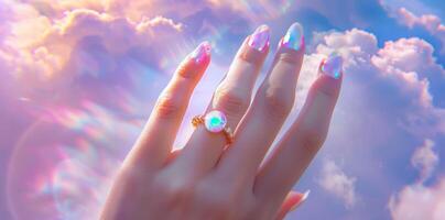 A Hand Reaching Towards the Sky. photo