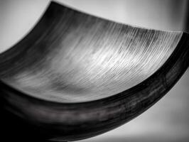 Close-up of a Curved Wooden Bowl. photo