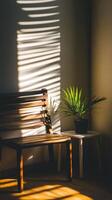 Sunlight Streaming Through Blinds. photo