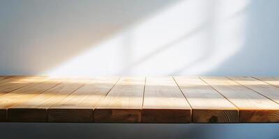 Wooden Surface with Sunlight. photo