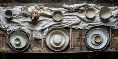 Rustic Table Setting. photo