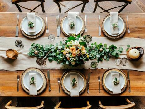 Rustic Table Setting for a Special Occasion. photo