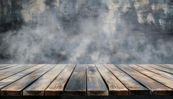 Smoky Wooden Plank Background. photo