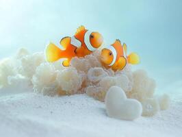 Vibrant clownfish in coral reef habitat underwater exploration photo