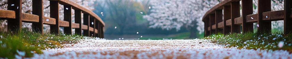 Breathtaking sakura pathway in bloom during springtime, ideal for nature walks photo