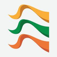 Colorful abstract shapes design, three color variation fully editable template vector