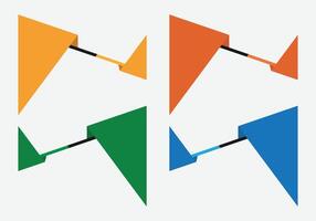 Creative, stylish and modern 3D style shapes design 4 color variation fully editable layout vector