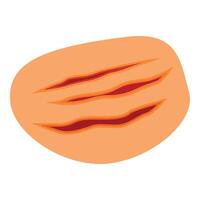 Three deep scratches on skin surface representing injury or trauma vector