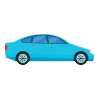 Light blue modern sedan car parking side view vector