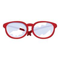 Broken red eyeglasses isolated on white background vector