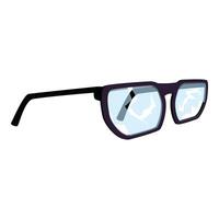 Broken eyeglasses reflecting light on white background vector