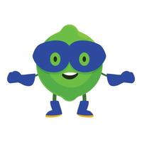 Superhero lime wearing mask and boots is ready to save the day vector
