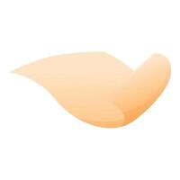 Beige abstract shape gently curving and flowing on white background vector