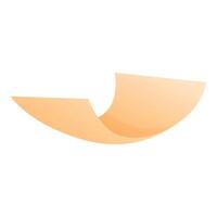 Blank orange sheet of paper floating and gently curving in the air vector