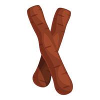 Two crossed chocolate sticks covered with cocoa powder creating x shape vector