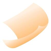 Blank beige sheet of paper floating and gently curling upwards vector