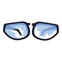 Broken eyeglasses with shattered lenses and broken frame vector