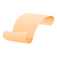 Blank orange paper scroll floating on white background vector