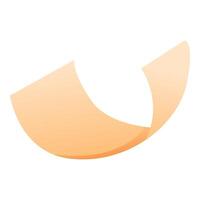 Curved orange sheet of paper floating in the air vector