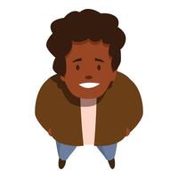 High angle view of a friendly man smiling, wearing casual clothes vector