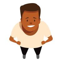 Smiling man standing with hands on hips, high angle view vector