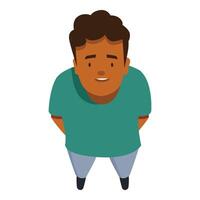Smiling young man looking upwards, high angle view vector