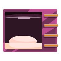 Fresh dough rising inside a modern oven, ready for baking vector